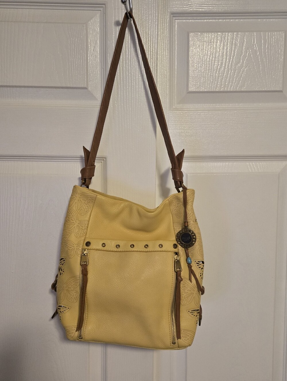 The Sak Yellow Ojai Leather Shoulder Hand Bag